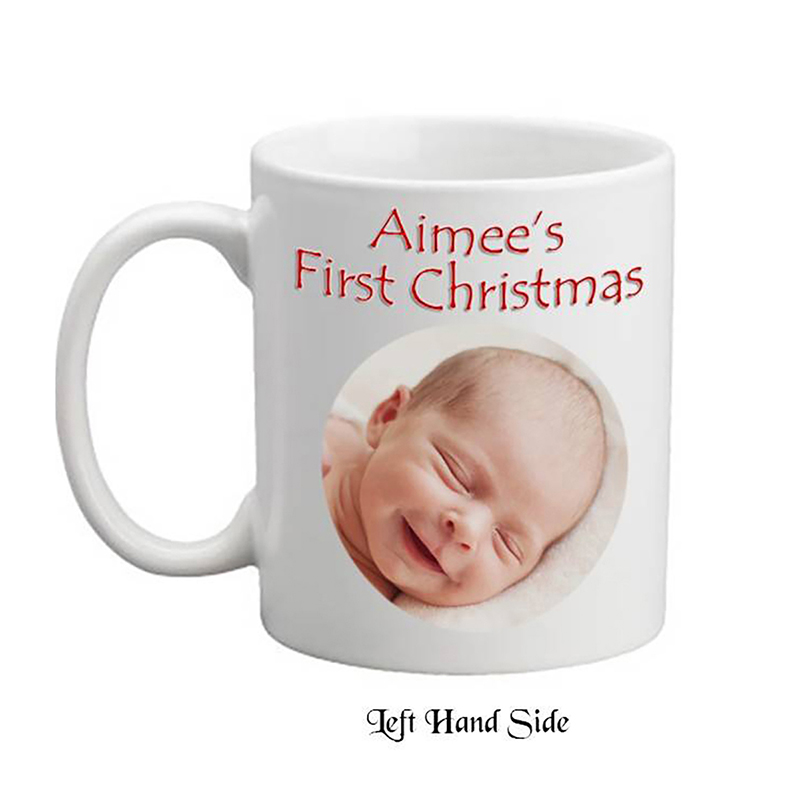 Babys First Christmas Mug - Minnies Presents with Photo